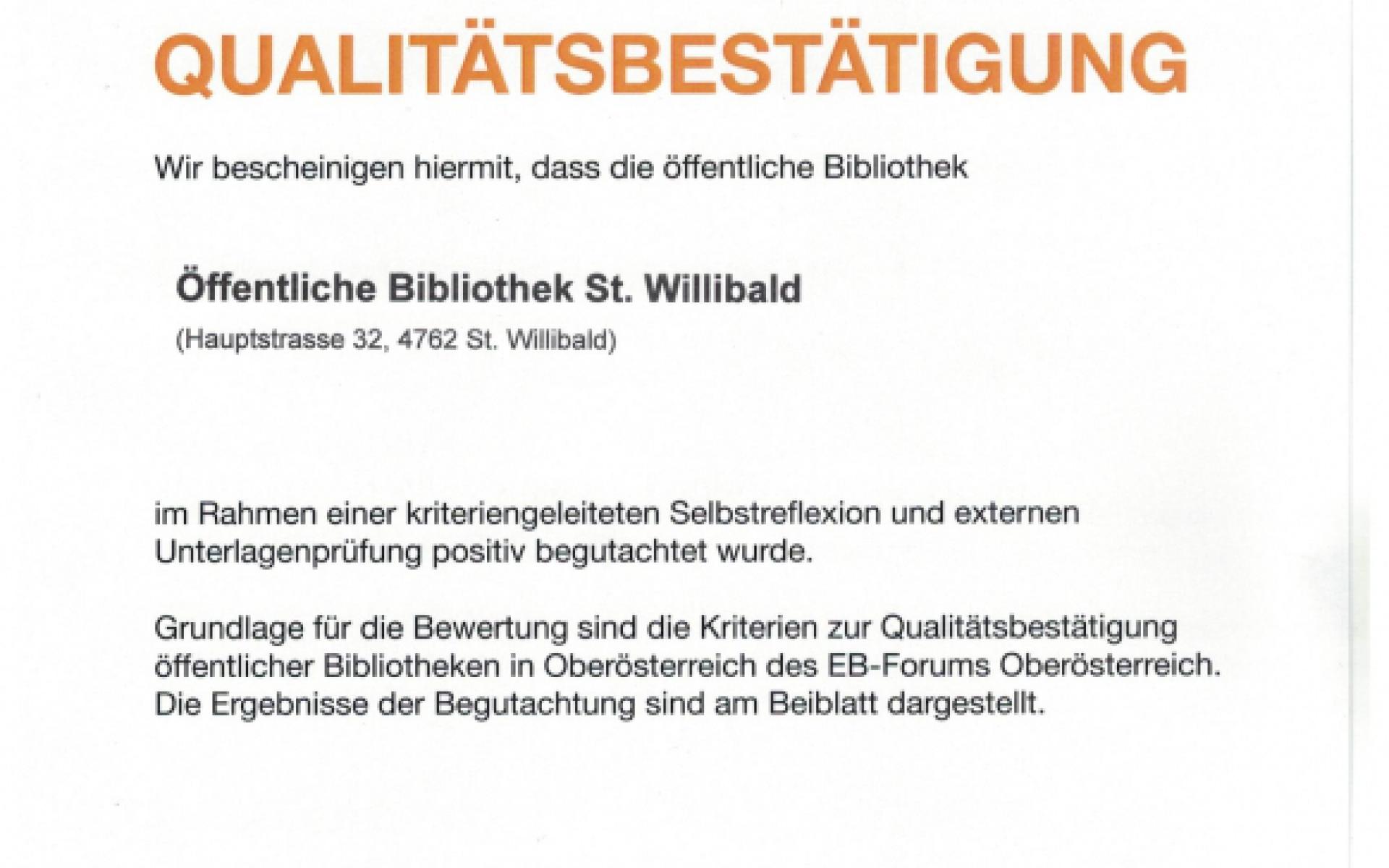 Qualitätsbestätigung